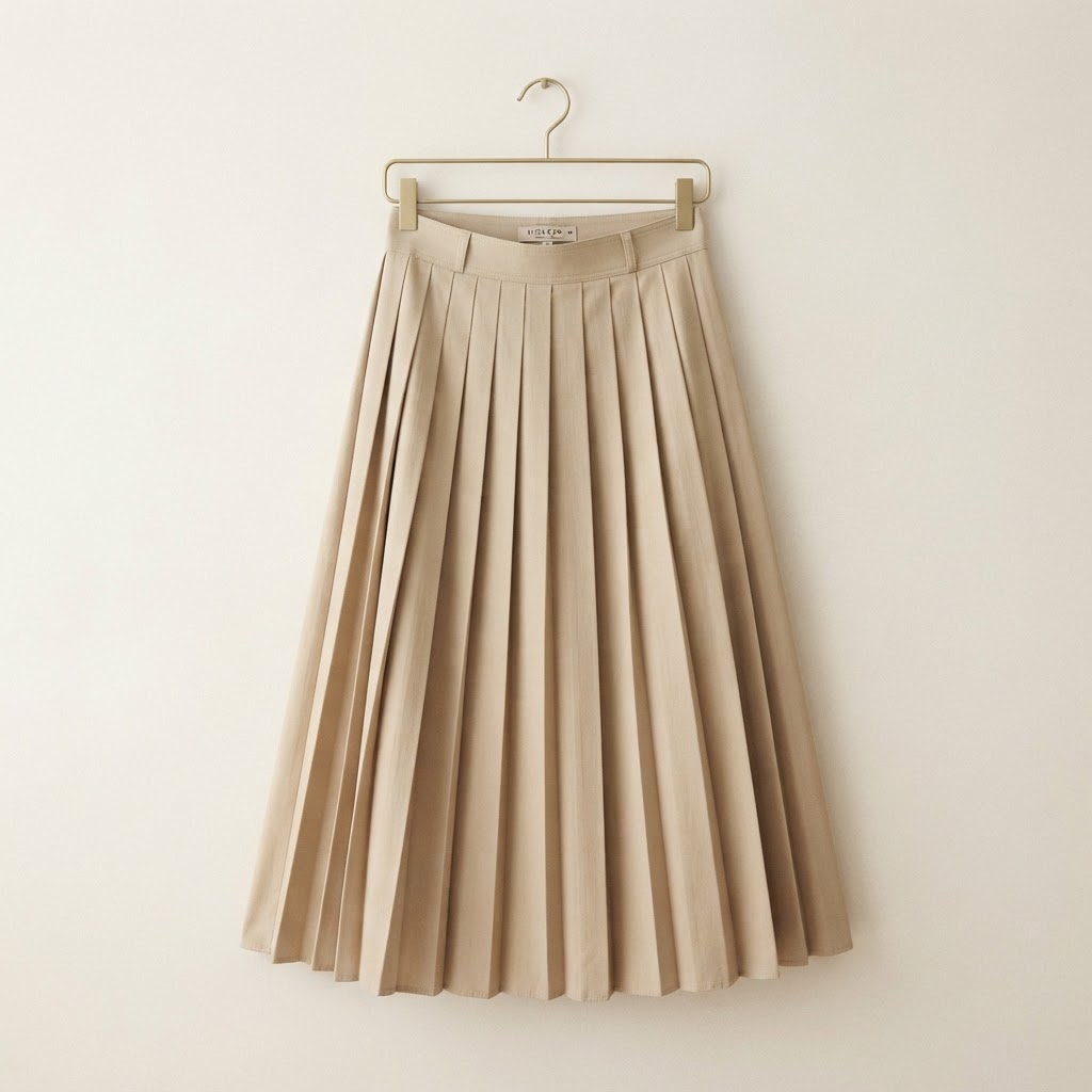 Pleated Midi Skirt